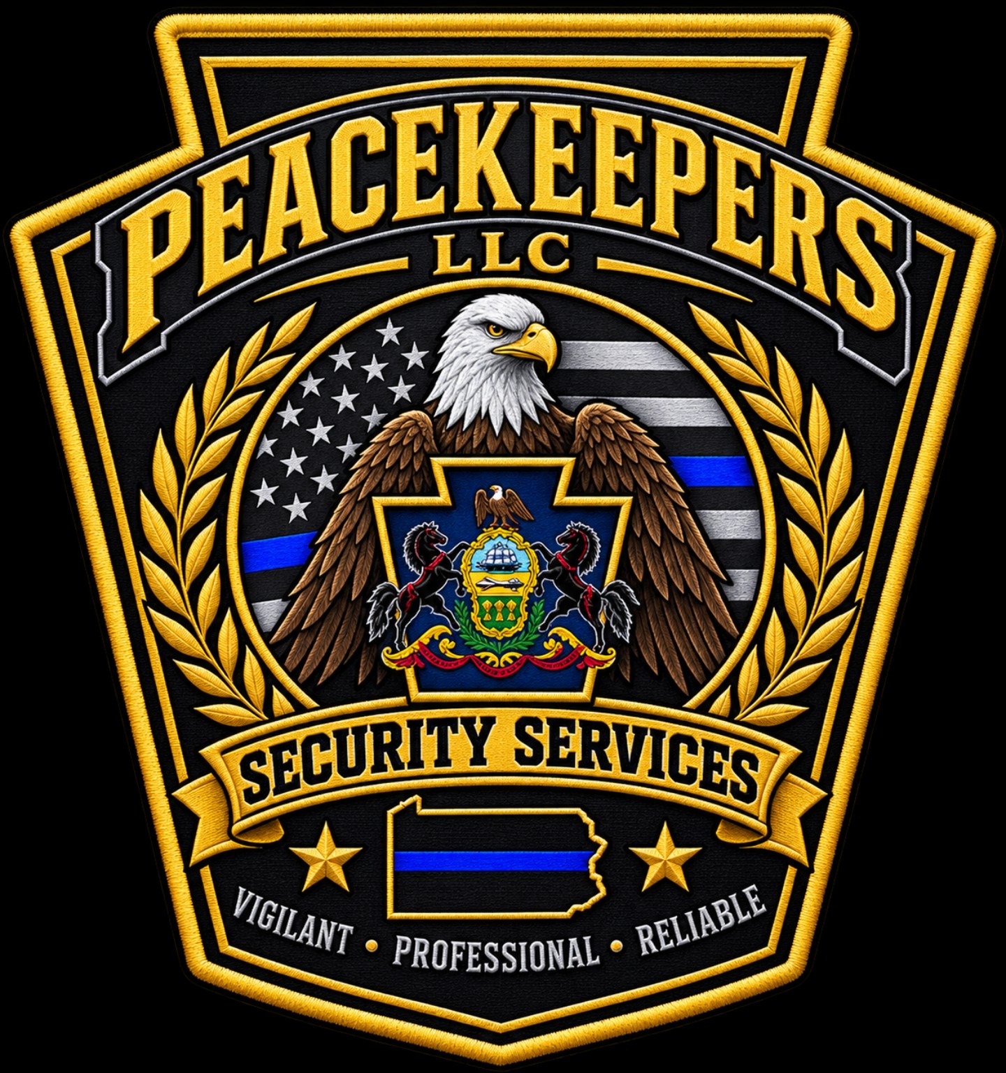 Peacekeepers LLC Security Services badge logo